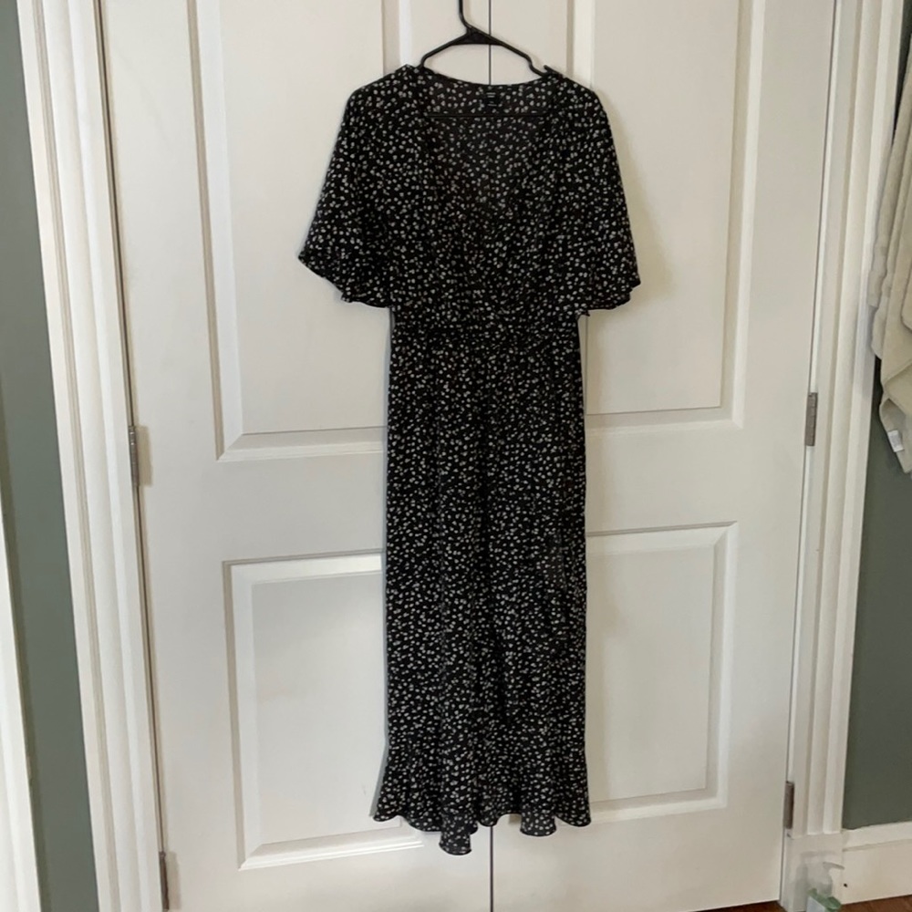 Floral wrap midi dress
